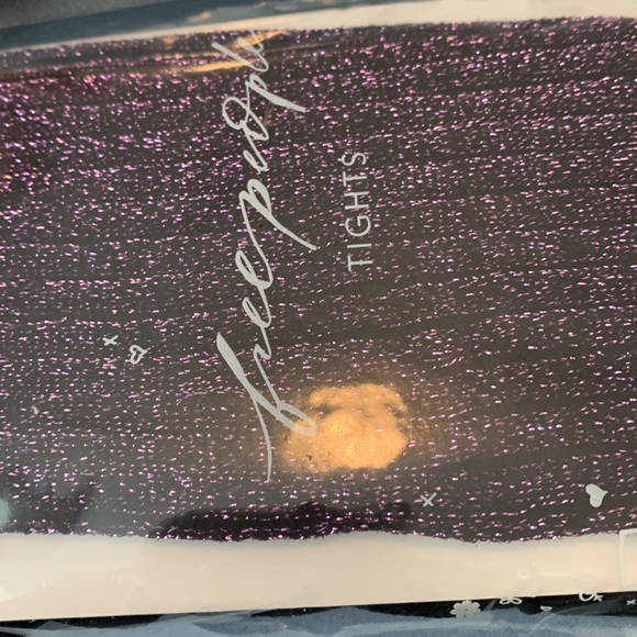 Free people capitol shimmer tights new purple one size - Picture 2 of 2